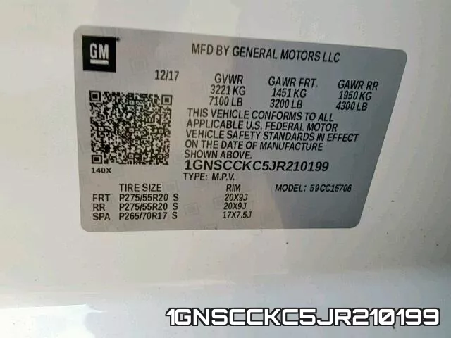 1GNSCCKC5JR210199 фото 2