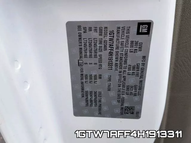 1GTW7AFF4H1913311 фото 2