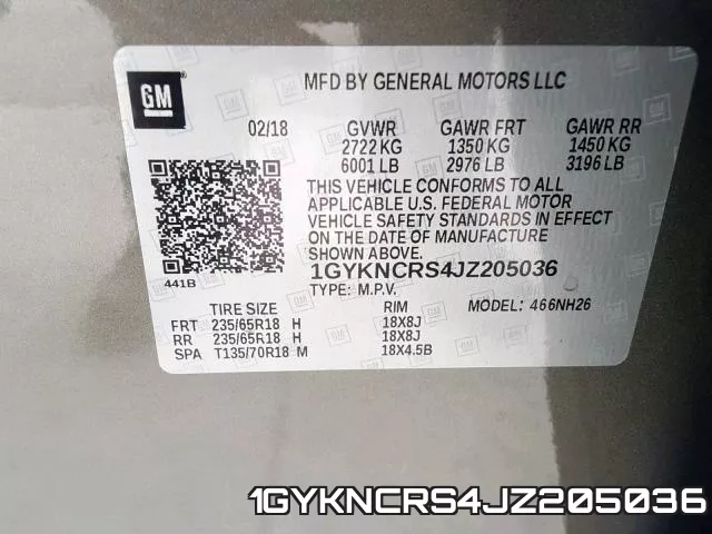 1GYKNCRS4JZ205036 фото 2