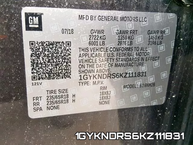 1GYKNDRS6KZ111831 фото 2