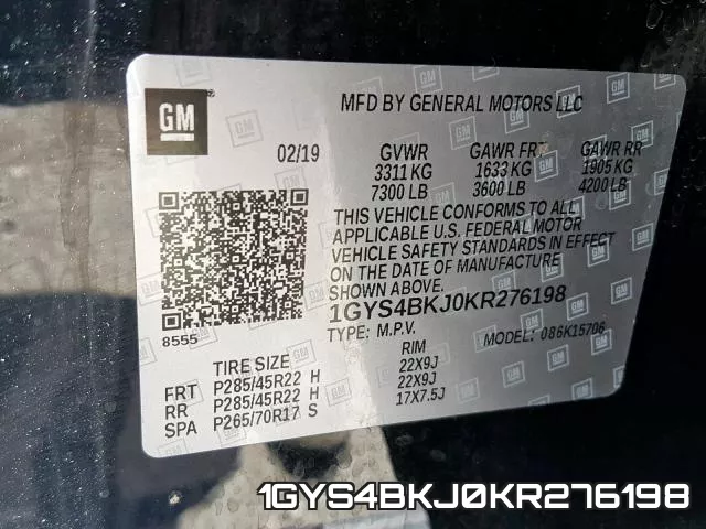 1GYS4BKJ0KR276198 фото 2