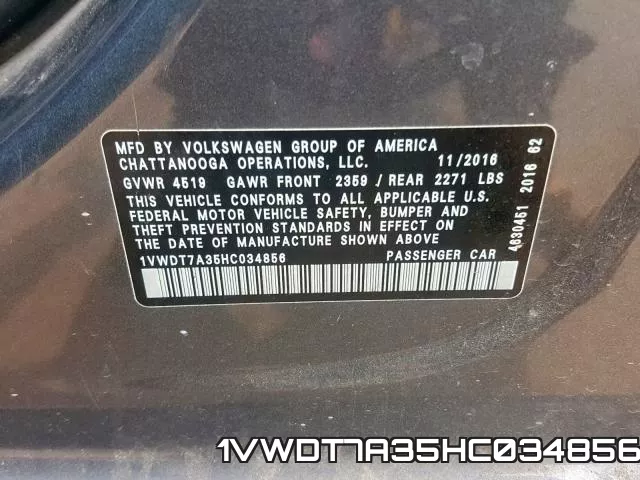 1VWDT7A35HC034856 фото 2