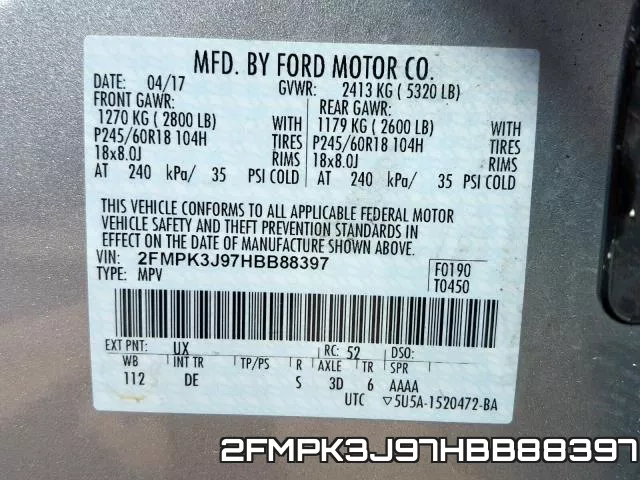 2FMPK3J97HBB88397 фото 2