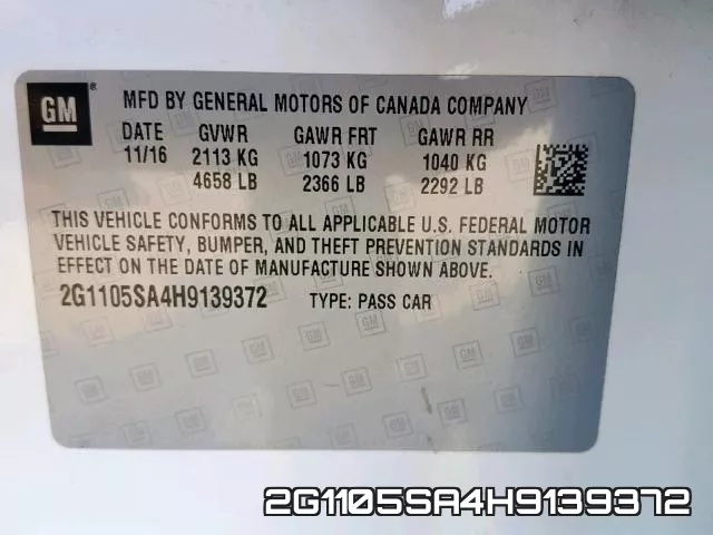 2G1105SA4H9139372 фото 2