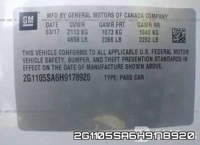 2G1105SA6H9178920 фото 10