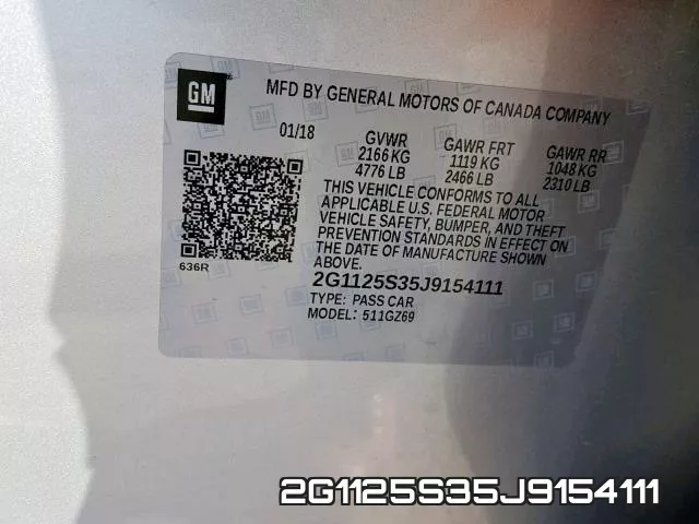 2G1125S35J9154111 фото 2