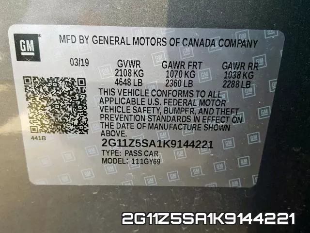 2G11Z5SA1K9144221 фото 2