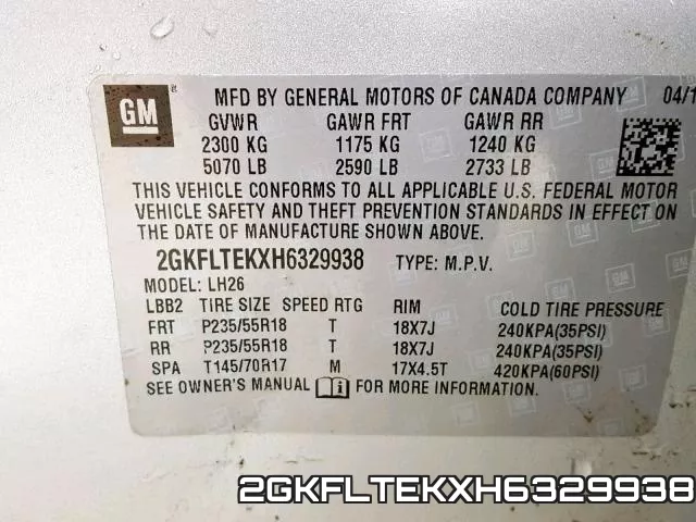 2GKFLTEKXH6329938 фото 2