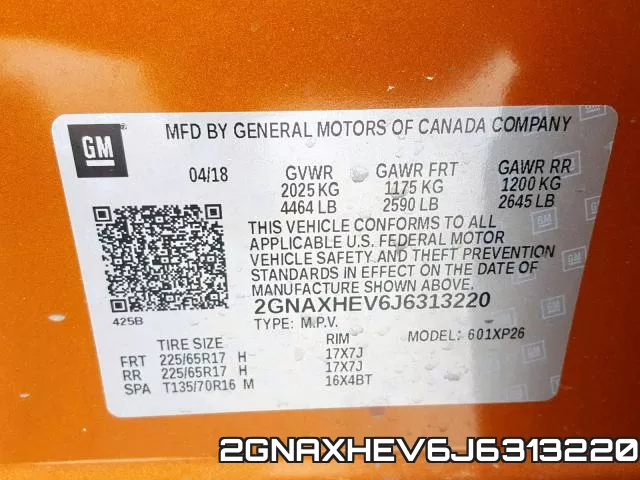 2GNAXHEV6J6313220 фото 2