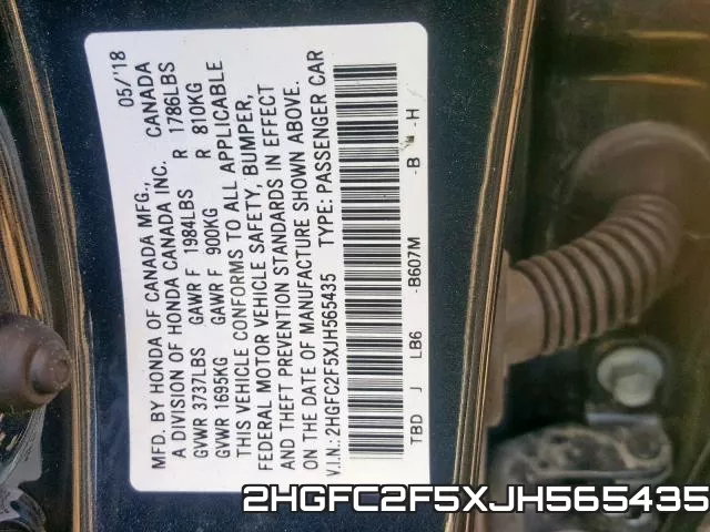 2HGFC2F5XJH565435 фото 2