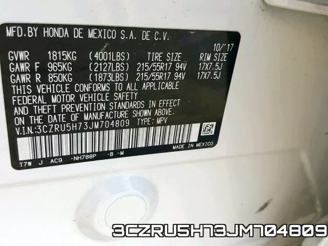 3CZRU5H73JM704809 фото 2