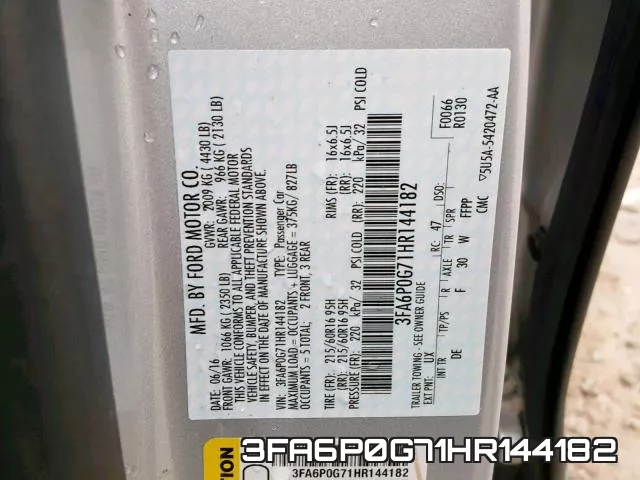 3FA6P0G71HR144182 фото 2