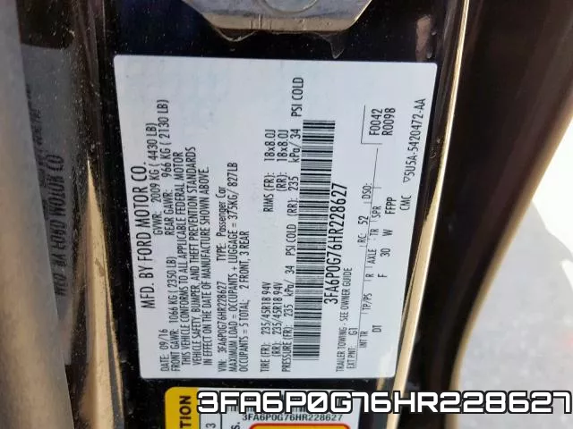 3FA6P0G76HR228627 фото 2