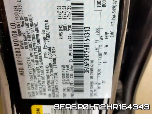 3FA6P0H72HR164343 фото 2