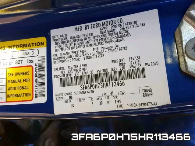 3FA6P0H75HR113466 фото 2