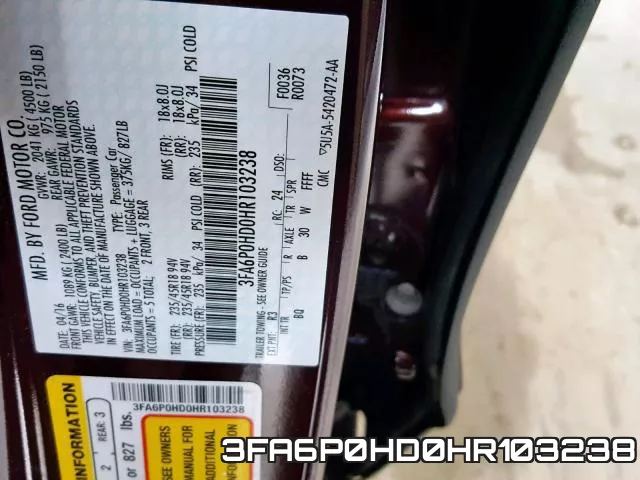 3FA6P0HD0HR103238 фото 2
