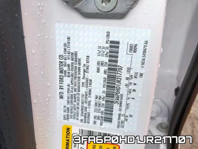 3FA6P0HD1JR217707 фото 2