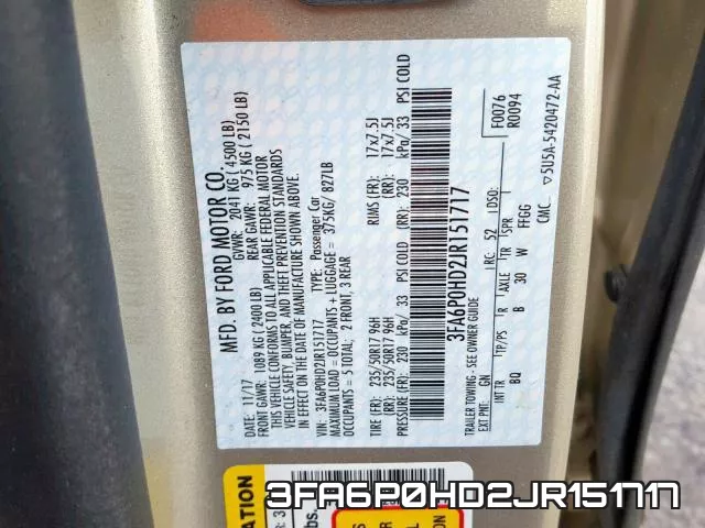 3FA6P0HD2JR151717 фото 2