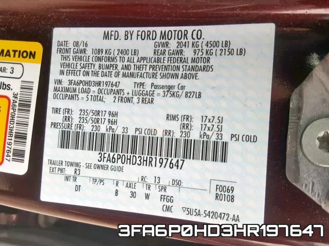 3FA6P0HD3HR197647 фото 2