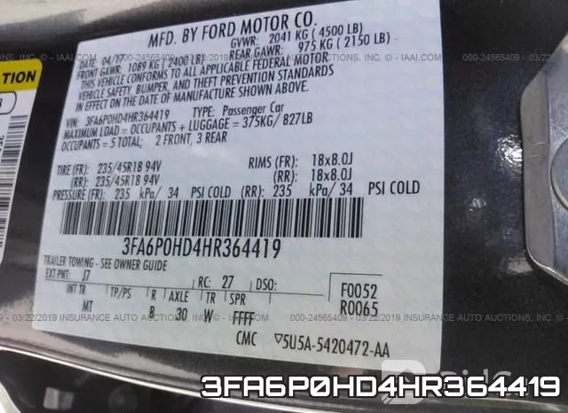 3FA6P0HD4HR364419 фото 10