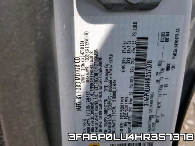 3FA6P0LU4HR357378 фото 2