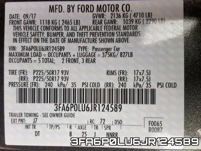 3FA6P0LU6JR124589 фото 2