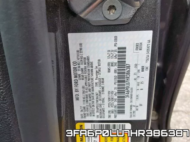 3FA6P0LU7HR386387 фото 2