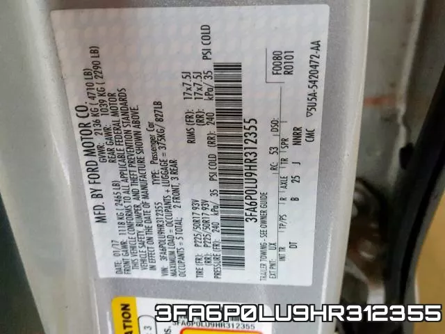 3FA6P0LU9HR312355 фото 2