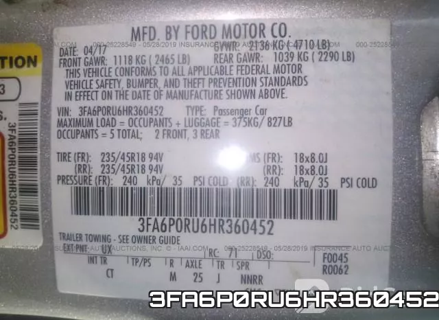 3FA6P0RU6HR360452 фото 10