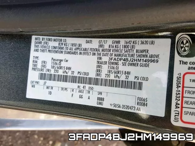 3FADP4BJ2HM149969 фото 2