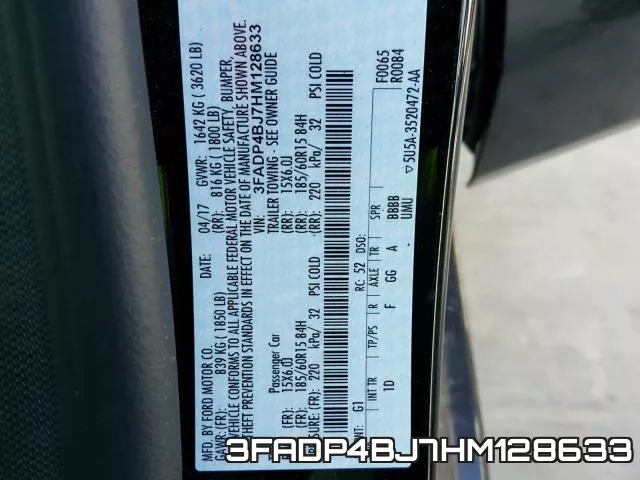 3FADP4BJ7HM128633 фото 2