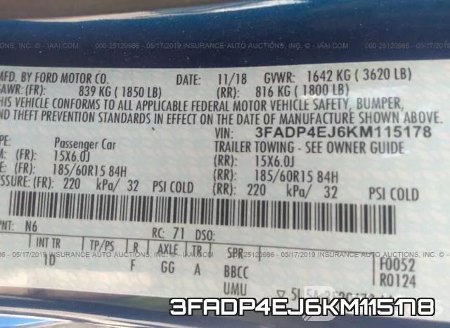 3FADP4EJ6KM115178 фото 10