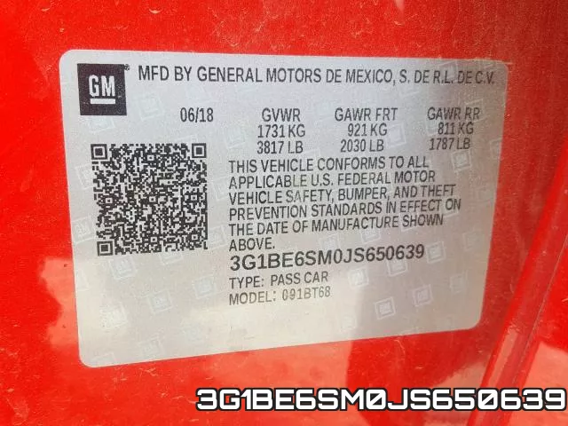 3G1BE6SM0JS650639 фото 2