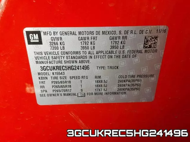 3GCUKREC5HG241496 фото 2