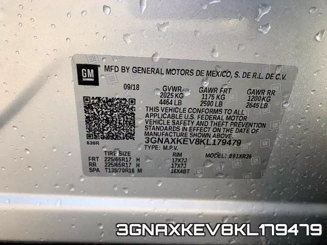 3GNAXKEV8KL179479 фото 2