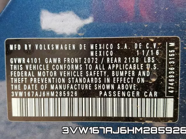 3VW167AJ6HM285926 фото 2