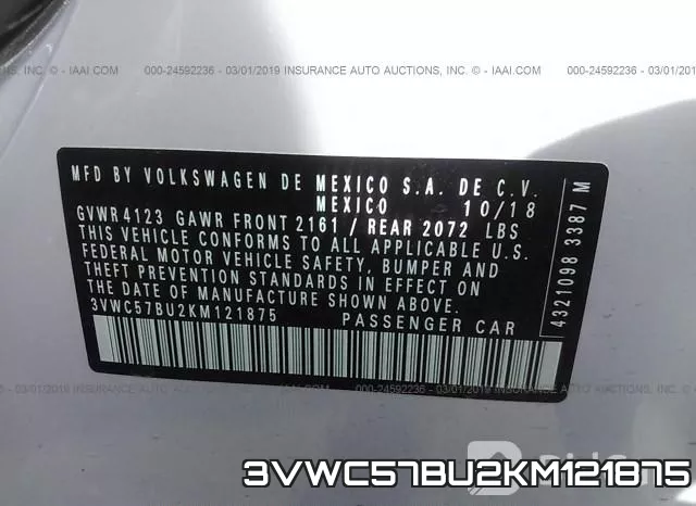 3VWC57BU2KM121875 фото 10