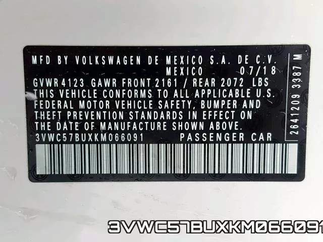 3VWC57BUXKM066091 фото 2