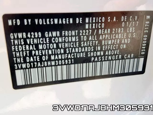 3VWD17AJ8HM305931 фото 2