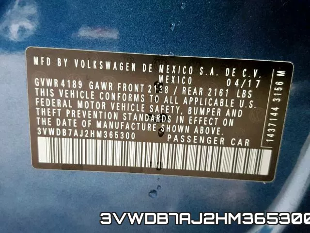 3VWDB7AJ2HM365300 фото 2