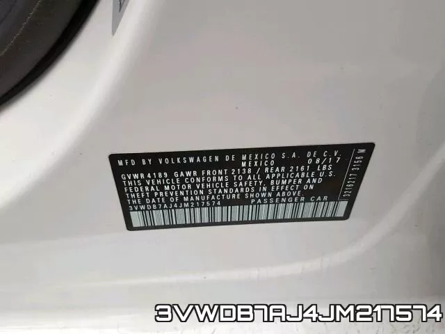3VWDB7AJ4JM217574 фото 2