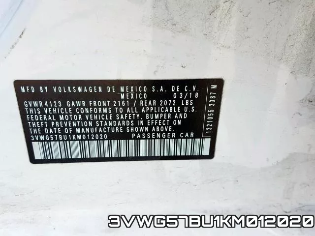 3VWG57BU1KM012020 фото 2