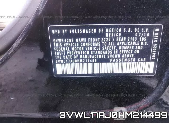 3VWL17AJ0HM214499 фото 10