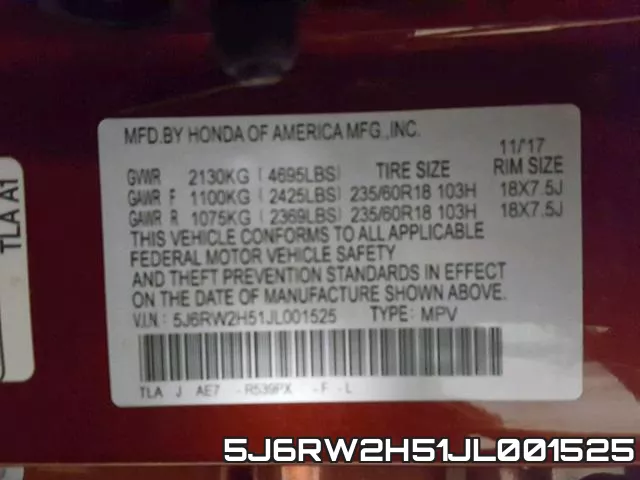 5J6RW2H51JL001525 фото 2