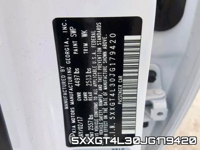 5XXGT4L30JG179420 фото 2
