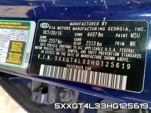 5XXGT4L33HG125619 фото 2