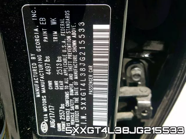 5XXGT4L38JG215533 фото 2