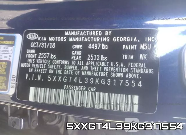 5XXGT4L39KG317554 фото 10