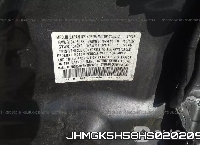 JHMGK5H58HS020209 фото 10
