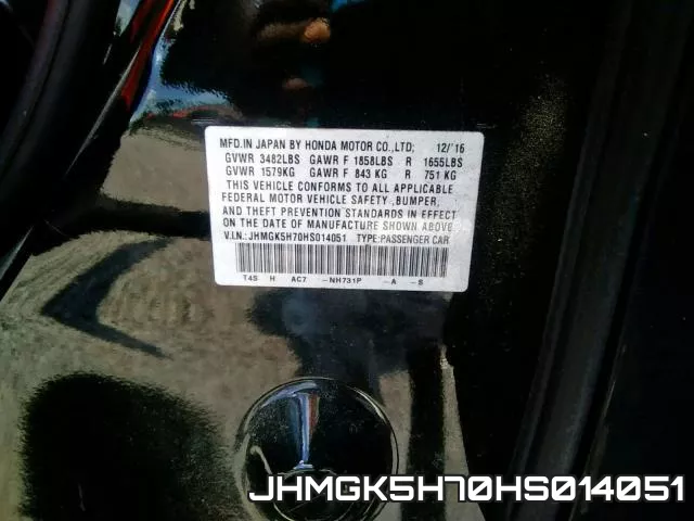 JHMGK5H70HS014051 фото 2